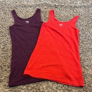 Mossimo Supply Co. Red and Purple Tank Tops